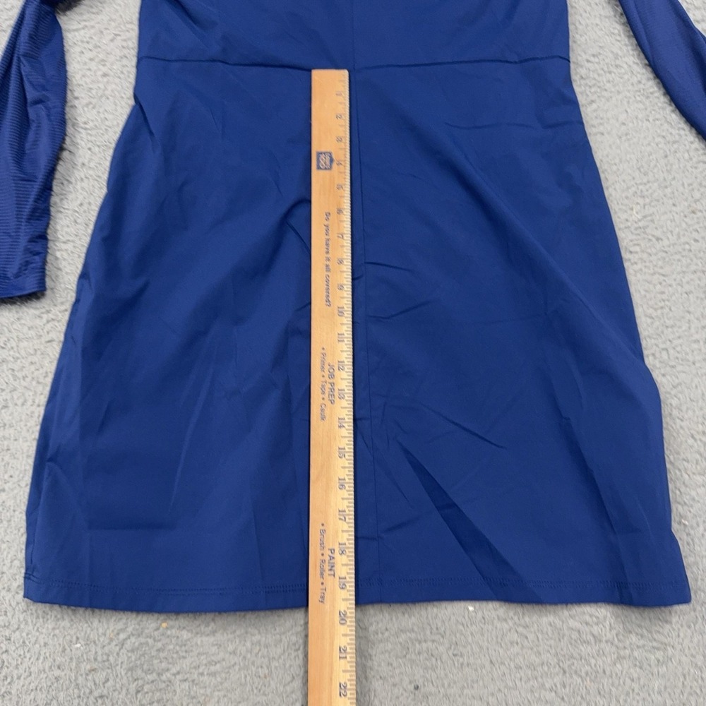 Hurley Dress Womens Medium Blue Long Sleeve Mock Neck Zip Stretch Shift Casual - Picture 12 of 14